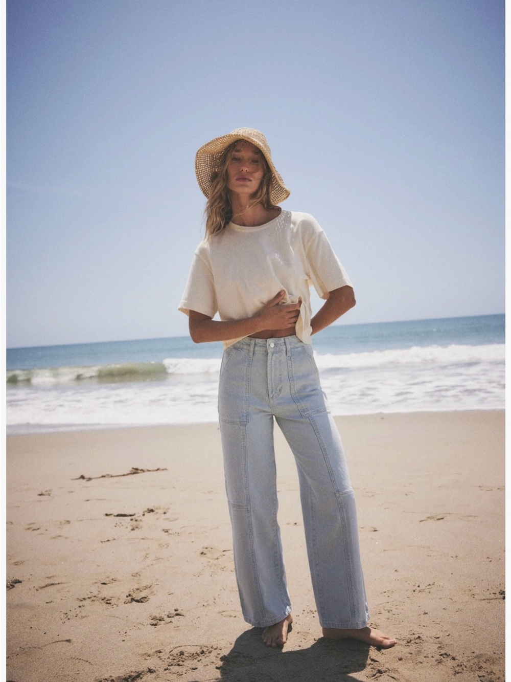 Rails Getti Crop High Rise Cropped Wide Leg Light Blue Denim Jeans Women’s 26